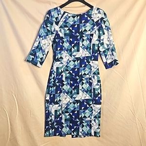 H&M women dress, Size 8, Color: Green, Blue, White, Purple